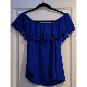 IRIS- Blue Off The Shoulders Blouse (XL)